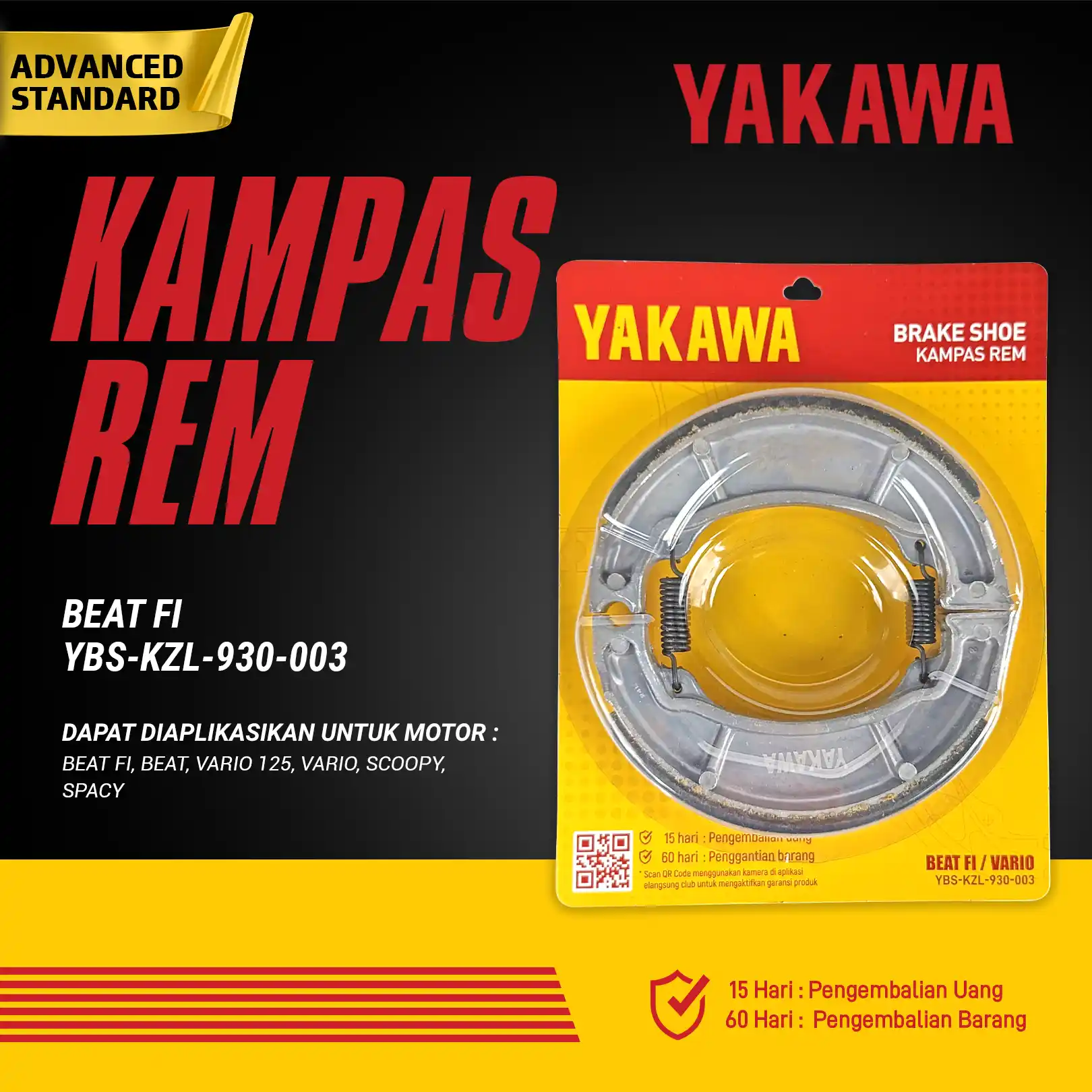 Kampas Rem Tromol YBS KZL 930 003